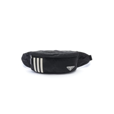 PRADA X ADIDAS BLACK NYLON BELT BAG 2VL034 (26*12cm) 